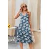 Zeagoo Women Summer Casual Dresses 2026 Sleeveless Midi Pleated Tank Sundress with Pockets V Neck A Line Swing Tshirt Dress(Blue Floral)
