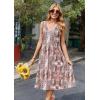 Zeagoo Women Summer Casual Dresses 2026 Sleeveless Midi Pleated Tank Sundress with Pockets V Neck A Line Swing Tshirt Dress(Coffee Pink)
