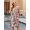 Zeagoo Women Summer Casual Dresses 2026 Sleeveless Midi Pleated Tank Sundress with Pockets V Neck A Line Swing Tshirt Dress(Coffee Pink)