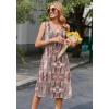 Zeagoo Women Summer Casual Dresses 2026 Sleeveless Midi Pleated Tank Sundress with Pockets V Neck A Line Swing Tshirt Dress(Coffee Pink)
