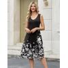 Zeagoo Women Summer Casual Dresses 2026 Sleeveless Midi Pleated Tank Sundress with Pockets V Neck A Line Swing Tshirt Dress(Floral Black)