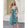 Zeagoo Women Summer Casual Dresses 2026 Sleeveless Midi Pleated Tank Sundress with Pockets V Neck A Line Swing Tshirt Dress(Gradient Plants)