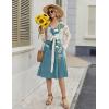Zeagoo Women Summer Casual Dresses 2026 Sleeveless Midi Pleated Tank Sundress with Pockets V Neck A Line Swing Tshirt Dress(Gradient Plants)
