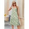 Zeagoo Women Summer Casual Dresses 2026 Sleeveless Midi Pleated Tank Sundress with Pockets V Neck A Line Swing Tshirt Dress(Green Floral)