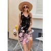 Zeagoo Women Summer Casual Dresses 2026 Sleeveless Midi Pleated Tank Sundress with Pockets V Neck A Line Swing Tshirt Dress(Pink Black)