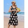 Zeagoo Women Summer Casual Dresses 2026 Sleeveless Midi Pleated Tank Sundress with Pockets V Neck A Line Swing Tshirt Dress(Pink Floral)