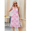 Zeagoo Women Summer Casual Dresses 2026 Sleeveless Midi Pleated Tank Sundress with Pockets V Neck A Line Swing Tshirt Dress(Pink Print)