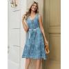Zeagoo Women Summer Casual Dresses 2026 Sleeveless Midi Pleated Tank Sundress with Pockets V Neck A Line Swing Tshirt Dress(Plant Blue)