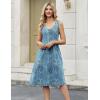 Zeagoo Women Summer Casual Dresses 2026 Sleeveless Midi Pleated Tank Sundress with Pockets V Neck A Line Swing Tshirt Dress(Plant Blue)