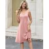 Zeagoo Women Summer Casual Dresses 2026 Sleeveless Midi Pleated Tank Sundress with Pockets V Neck A Line Swing Tshirt Dress(Polka Dots)