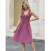 Zeagoo Women Summer Casual Dresses 2026 Sleeveless Midi Pleated Tank Sundress with Pockets V Neck A Line Swing Tshirt Dress(Purple Flowers)