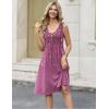 Zeagoo Women Summer Casual Dresses 2026 Sleeveless Midi Pleated Tank Sundress with Pockets V Neck A Line Swing Tshirt Dress(Purple Flowers)