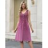Zeagoo Women Summer Casual Dresses 2026 Sleeveless Midi Pleated Tank Sundress with Pockets V Neck A Line Swing Tshirt Dress(Purple Flowers)