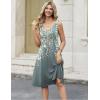 Zeagoo Women Summer Casual Dresses 2026 Sleeveless Midi Pleated Tank Sundress with Pockets V Neck A Line Swing Tshirt Dress(Watercolor Gray)