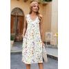 Zeagoo Women Summer Casual Dresses 2026 Sleeveless Midi Pleated Tank Sundress with Pockets V Neck A Line Swing Tshirt Dress(White Floral)