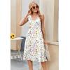 Zeagoo Women Summer Casual Dresses 2026 Sleeveless Midi Pleated Tank Sundress with Pockets V Neck A Line Swing Tshirt Dress(White Floral)