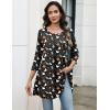 Zeagoo Women Tops 3/4 Sleeve Dressy Casual Plus Size Tunics to Wear with Leggings Swing Flare T-Shirt Loose Blouses(Black Ghost)