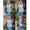 Zeagoo Women Tunic Tops Dressy Casual Summer Short Sleeve Shirts Floral Loose Fit Pleated Boho Top S-XXL(An202)