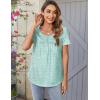 Zeagoo Women Tunic Tops Dressy Casual Summer Short Sleeve Shirts Floral Loose Fit Pleated Boho Top S-XXL(An202)