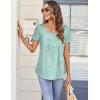 Zeagoo Women Tunic Tops Dressy Casual Summer Short Sleeve Shirts Floral Loose Fit Pleated Boho Top S-XXL(An202)