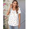 Zeagoo Women Tunic Tops Dressy Casual Summer Short Sleeve Shirts Floral Loose Fit Pleated Boho Top S-XXL(Ax25)
