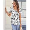 Zeagoo Women Tunic Tops Dressy Casual Summer Short Sleeve Shirts Floral Loose Fit Pleated Boho Top S-XXL(Ax28)