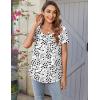 Zeagoo Women Tunic Tops Dressy Casual Summer Short Sleeve Shirts Floral Loose Fit Pleated Boho Top S-XXL(Ax28)