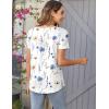 Zeagoo Women Tunic Tops Dressy Casual Summer Short Sleeve Shirts Floral Loose Fit Pleated Boho Top S-XXL(Bf112)