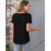 Zeagoo Women Tunic Tops Dressy Casual Summer Short Sleeve Shirts Floral Loose Fit Pleated Boho Top S-XXL(Black)