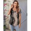 Zeagoo Women Tunic Tops Dressy Casual Summer Short Sleeve Shirts Floral Loose Fit Pleated Boho Top S-XXL(Cx278)