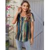 Zeagoo Women Tunic Tops Dressy Casual Summer Short Sleeve Shirts Floral Loose Fit Pleated Boho Top S-XXL(Cx289)