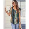 Zeagoo Women Tunic Tops Dressy Casual Summer Short Sleeve Shirts Floral Loose Fit Pleated Boho Top S-XXL(Cx289)