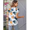 Zeagoo Women Tunic Tops Dressy Casual Summer Short Sleeve Shirts Floral Loose Fit Pleated Boho Top S-XXL(Dh637)