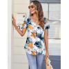 Zeagoo Women Tunic Tops Dressy Casual Summer Short Sleeve Shirts Floral Loose Fit Pleated Boho Top S-XXL(Dh637)