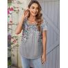Zeagoo Women Tunic Tops Dressy Casual Summer Short Sleeve Shirts Floral Loose Fit Pleated Boho Top S-XXL(Hf36)