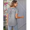 Zeagoo Women Tunic Tops Dressy Casual Summer Short Sleeve Shirts Floral Loose Fit Pleated Boho Top S-XXL(Hf36)