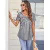 Zeagoo Women Tunic Tops Dressy Casual Summer Short Sleeve Shirts Floral Loose Fit Pleated Boho Top S-XXL(Hf36)