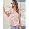 Zeagoo Women Tunic Tops Dressy Casual Summer Short Sleeve Shirts Floral Loose Fit Pleated Boho Top S-XXL(Jh589)