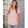 Zeagoo Women Tunic Tops Dressy Casual Summer Short Sleeve Shirts Floral Loose Fit Pleated Boho Top S-XXL(Jh589)