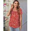 Zeagoo Women Tunic Tops Dressy Casual Summer Short Sleeve Shirts Floral Loose Fit Pleated Boho Top S-XXL(Jh590)