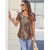 Zeagoo Women Tunic Tops Dressy Casual Summer Short Sleeve Shirts Floral Loose Fit Pleated Boho Top S-XXL(Mz721)