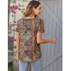 Zeagoo Women Tunic Tops Dressy Casual Summer Short Sleeve Shirts Floral Loose Fit Pleated Boho Top S-XXL(Mz721)