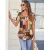 Zeagoo Women Tunic Tops Dressy Casual Summer Short Sleeve Shirts Floral Loose Fit Pleated Boho Top S-XXL(Mz810)