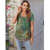 Zeagoo Women Tunic Tops Dressy Casual Summer Short Sleeve Shirts Floral Loose Fit Pleated Boho Top S-XXL(Pa171)