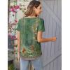 Zeagoo Women Tunic Tops Dressy Casual Summer Short Sleeve Shirts Floral Loose Fit Pleated Boho Top S-XXL(Pa171)