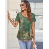Zeagoo Women Tunic Tops Dressy Casual Summer Short Sleeve Shirts Floral Loose Fit Pleated Boho Top S-XXL(Pa171)