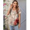Zeagoo Women Tunic Tops Dressy Casual Summer Short Sleeve Shirts Floral Loose Fit Pleated Boho Top S-XXL(Pa275)