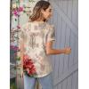 Zeagoo Women Tunic Tops Dressy Casual Summer Short Sleeve Shirts Floral Loose Fit Pleated Boho Top S-XXL(Pa275)