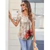Zeagoo Women Tunic Tops Dressy Casual Summer Short Sleeve Shirts Floral Loose Fit Pleated Boho Top S-XXL(Pa275)