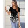 Zeagoo Women Tunic Tops Dressy Casual Summer Short Sleeve Shirts Floral Loose Fit Pleated Boho Top S-XXL(Sf100)